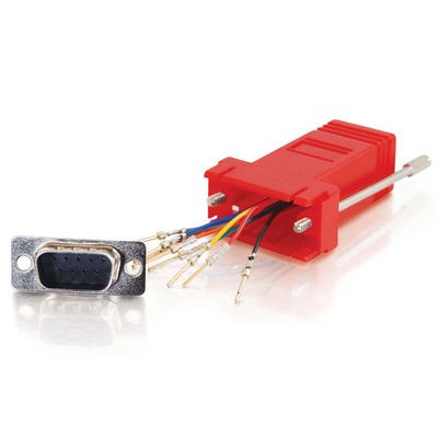 RJ45 to DB9 Female Modular Adapter - Red