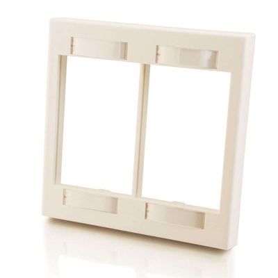 Snap-In Double Gang Wall Plate - White