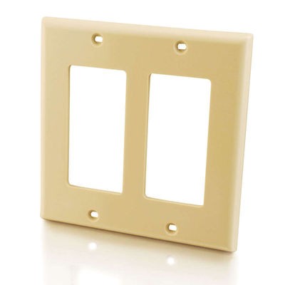 Decorative Double Gang Wall Plate - Ivory