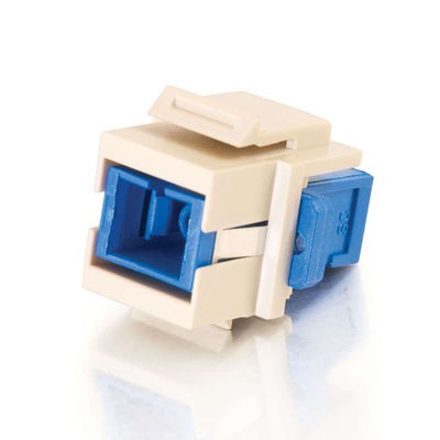 Snap-In SC Fiber F/F Keystone Insert Module - Ivory