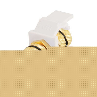 Snap-In Black Banana Jack F/F Keystone Insert Module - White