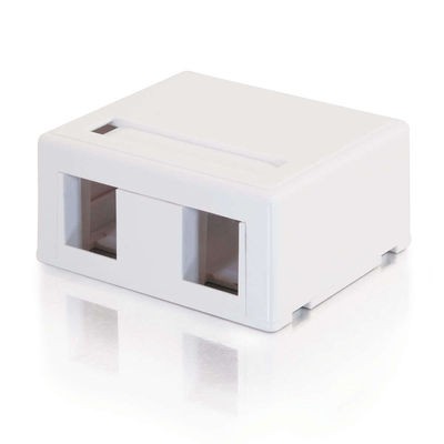 2-Port Keystone Jack Surface Mount Box - White
