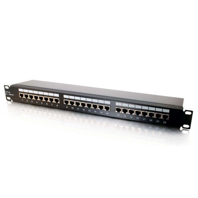 24-Port Cat5E Shielded High-Density Patch Panel