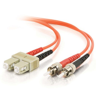 2m USA-Made SC/ST Duplex 50/125 Multimode Fiber Patch Cable - Orange