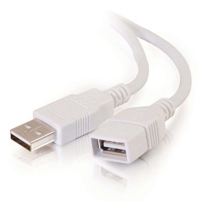 2m USB 2.0 A Male to A Female Extension Cable - White