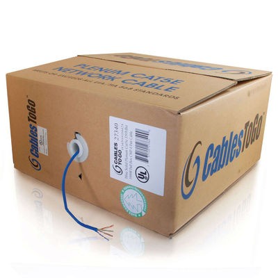 500ft Cat5E UTP 350 MHz Solid Plenum-Rated Cable - Blue