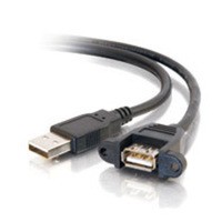 1.5ft Panel-Mount USB 2.0 A Male to A Female Cable