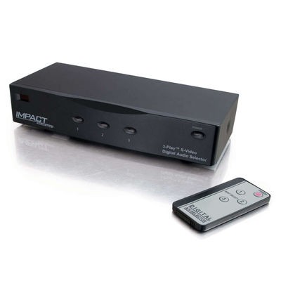 3-Play™ S-Video + Composite Video + TOSLINK Digital Audio High Performance Selector Switch