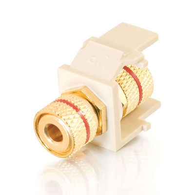 Snap-In Red Banana Jack F/F Keystone Insert Module - White