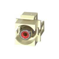 Snap-In Red RCA F/F Keystone Insert Module - Ivory