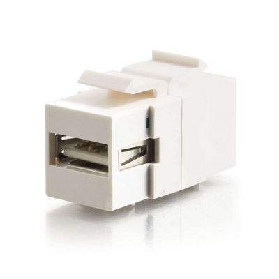 Snap-In USB A/B Female Keystone Insert Module - White