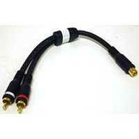 6in Velocity&trade; Two RCA Stereo Male to One RCA Mono Female Y-Cable