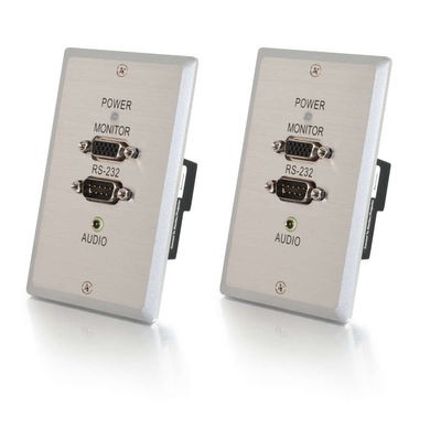 TruLink VGA+3.5mm+RS232 over Cat5 Wall Plate Transmitter/Wall Plate Receiver Kit- 500ft