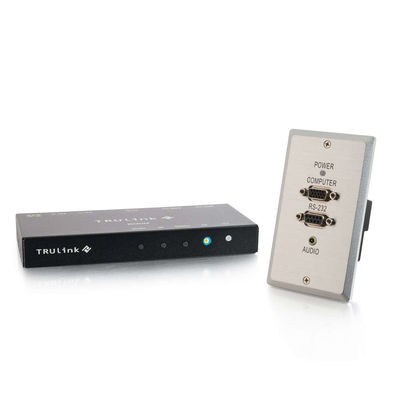 TruLink VGA+3.5mm+RS232 over Cat5 Wall Plate Transmitter/Box Receiver Kit- 500ft
