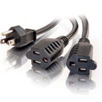 6ft 16 AWG 1-to-2 Power Cord Splitter (1 NEMA 5-15P to 2 NEMA 5-15R)