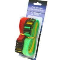 11in Hook-and-Loop Cable Management Straps - Bright Multi-Color - 12pk