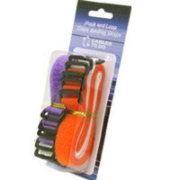 11in Hook-and-Loop Cable Management Straps - Multi-Color - 12pk