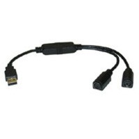 1ft USB to PS/2 Keyboard/Mouse Adapter Cable - Black