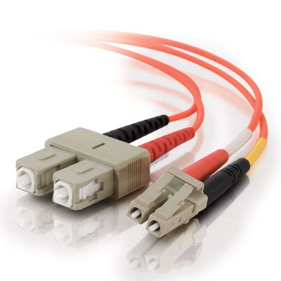 8m USA-Made LC/SC Duplex 50/125 Multimode Fiber Patch Cable - Orange
