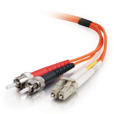 10m USA-Made LC/ST Duplex 50/125 Multimode Fiber Patch Cable - Orange