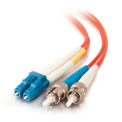 2m LC/ST Duplex 9/125 Single Mode Fiber Patch Cable - Red