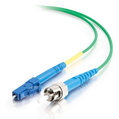 1m LC/ST Simplex 9/125 Single Mode Fiber Patch Cable - Green
