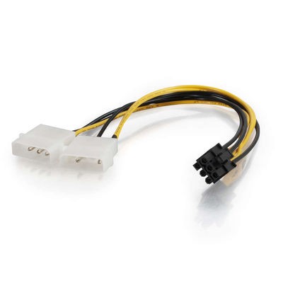 10in One 6-pin PCI Express to Two 4-pin Molex Power Adapter Cable