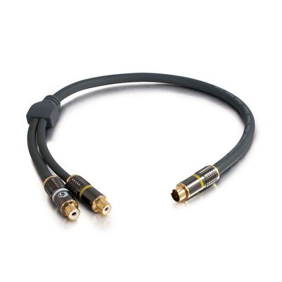 1.5ft SonicWave&trade; One S-Video Male to Two RCA Coax Female Y-Cable