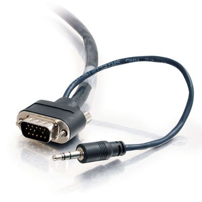 35ft Plenum-Rated HD15 SXGA + 3.5mm M/M Monitor Cable with Rounded Low Profile Connectors
