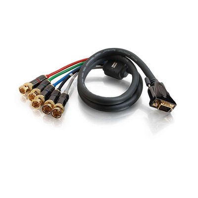 25ft SonicWave&trade; RGBHV (5-BNC) to HD15 VGA Male Breakout Cable