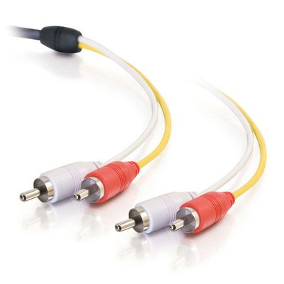 75ft Plenum-Rated RCA Stereo Audio Cable with Low Profile Connectors