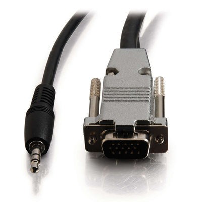 25ft Plenum-Rated HD15 UXGA M/F Extension Cable + 3.5mm M/M Audio
