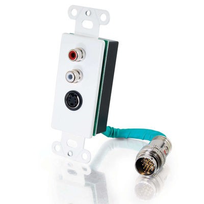 RapidRun S-Video + Stereo Audio Wall Plate - White