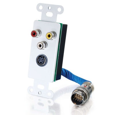 RapidRun S-Video + Composite Video + Stereo Audio Wall Plate - White