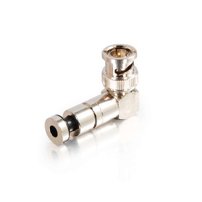 Right Angle Compression BNC Connector for Miniature Coax - 10pk