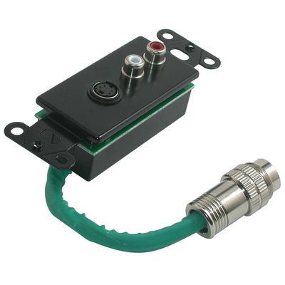 RapidRun S-Video + Stereo Audio Wall Plate - Black