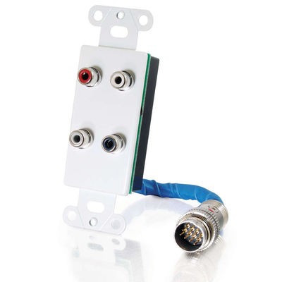 RapidRun Dual Stereo Audio Wall Plate - White