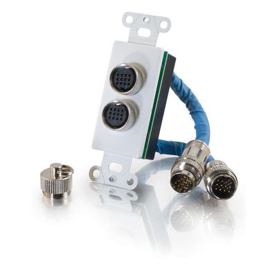 RapidRun Dual Din 12 + 12 Wall Plate - White