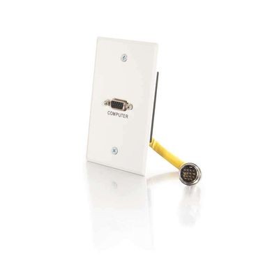 RapidRun Single Gang Integrated VGA (HD15) - White Brushed Aluminum
