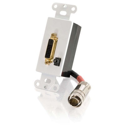 RapidRun Digital DVI-D&trade; + 3.5mm Audio Passive Wall Plate - White