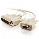 6ft DB25 Male to DB9 Female Null Modem Cable