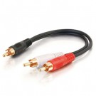 6in Value Series&trade; One RCA Mono Male to Two RCA Stereo Male Y-Cable