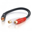 6in Value Series&trade; One RCA Mono Male to Two RCA Stereo Female Y-Cable