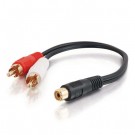 6in Value Series&trade; One RCA Female to Two RCA Male Y-Cable