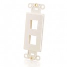 Decorative 2-Port Multimedia Keystone Insert - White