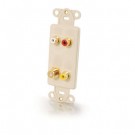 Decorative Gold Triple RCA/Single F-Type Multimedia Insert - Ivory