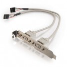 1ft 2-Port USB Internal AT Motherboard Adapter