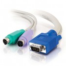 30ft 3-in-1 VGA MF + PS/2 MM KVM Cable