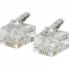 RJ12 6x6 Modular Plug for Round Solid Cable - 100pk