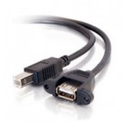 6in Panel-Mount USB 2.0 A Female to B Male Cable